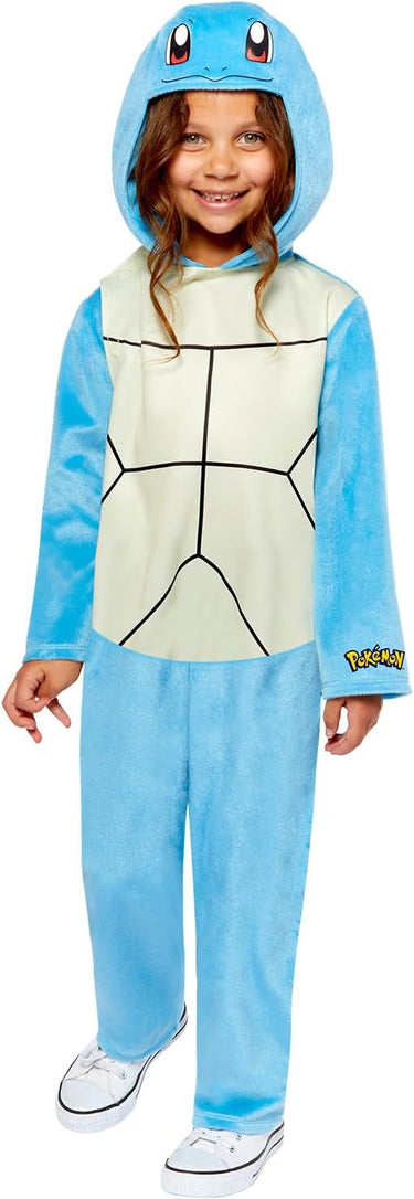 amscan Unisex Officially Licensed Pokémon Squirtle Hooded Jumpsuit Kids Fancy Dress Costume Age: 3-12yrs